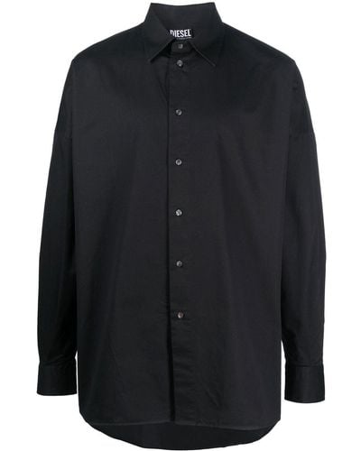 DIESEL Camisa S-Limo con logo bordado - Negro