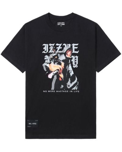 Izzue Graphic-print Cotton T-shirt - Black