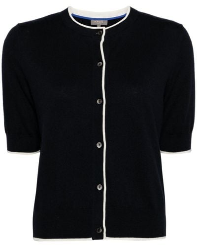 N.Peal Cashmere Short-sleeve Cardigan - Black