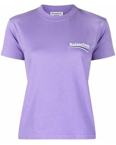Balenciaga Political Campaign ロゴ Small Fit Tシャツ - パープル
