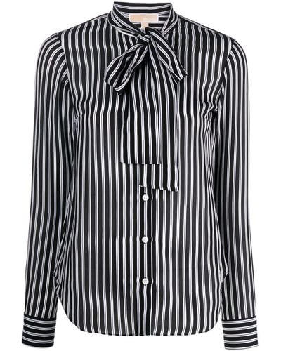 MICHAEL Michael Kors Camisa con lazo en el cuello - Negro