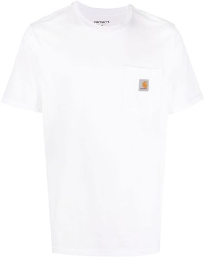 Carhartt T-Shirt In Cotone Con Patch - Bianco
