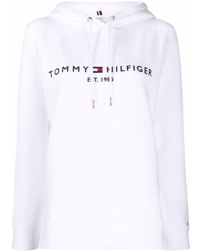 Tommy Hilfiger Sudadera con capucha y logo - Blanco
