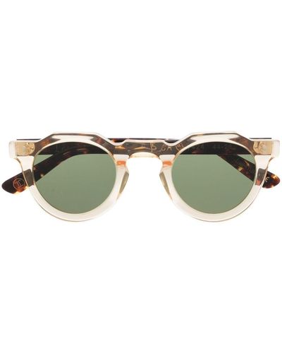 Lesca Round-frame Tinted Sunglasses - Green