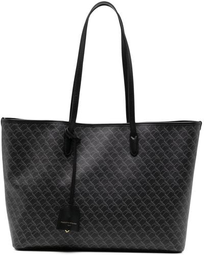 Tammy & Benjamin Monogram-pattern Tote Bag - Black