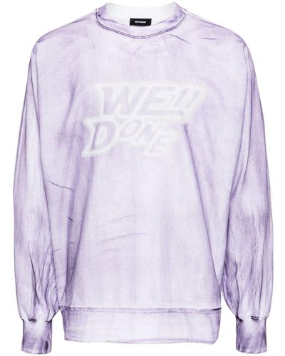 we11done Washed Cotton Sweatshirt - Purple