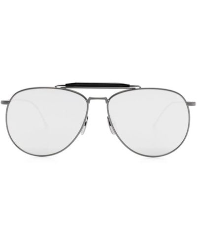 Thom Browne Pilot-frame Mirrored Sunglasses - Grey