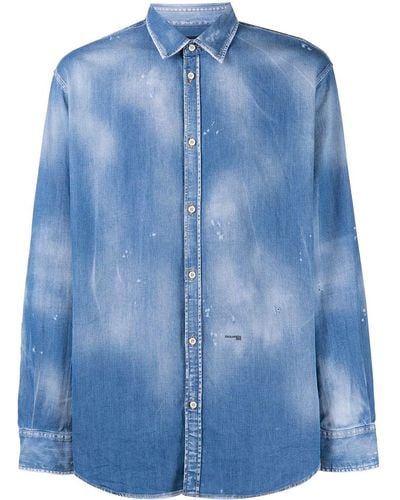 DSquared² Distressed-effect Denim Shirt - Blue
