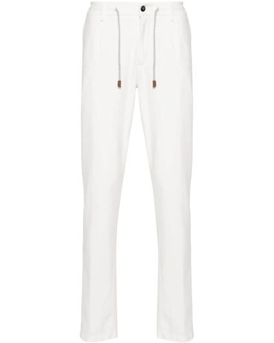 Eleventy Jersey Cotton-blend Pants - White