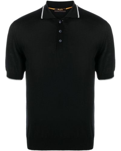 Moorer Gavotti-mll Cotton Polo Shirt - Black