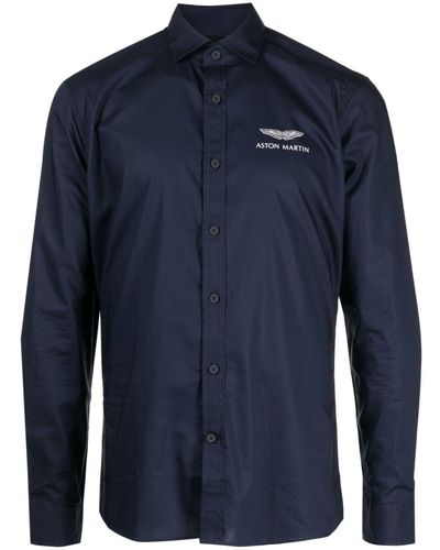 Hackett X Aston Martin Logo-print Shirt - Blue