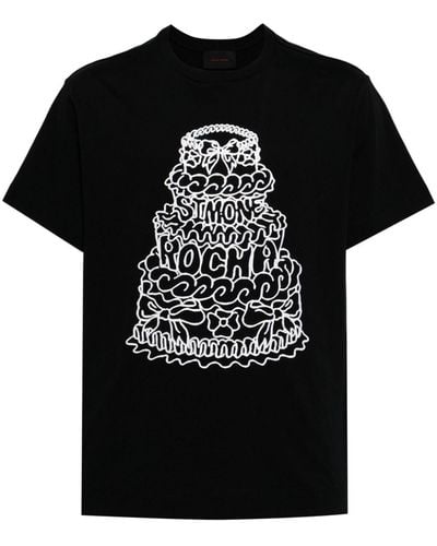 Simone Rocha Graphic-print Cotton T-shirt - Black
