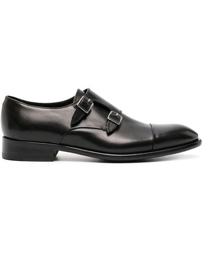 Doucal's Double-strap Leather Monk Shoes - Black