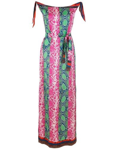 Amir Slama Kleid mit Schlangenleder-Print - Mehrfarbig