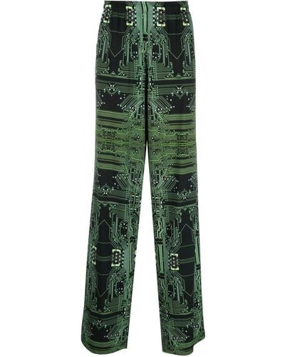 Vetements Pantalones Cyber Fluid anchos - Verde