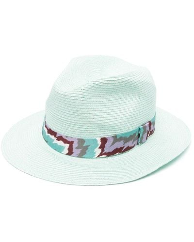 Missoni Sombrero de verano con detalle de cinta - Gris