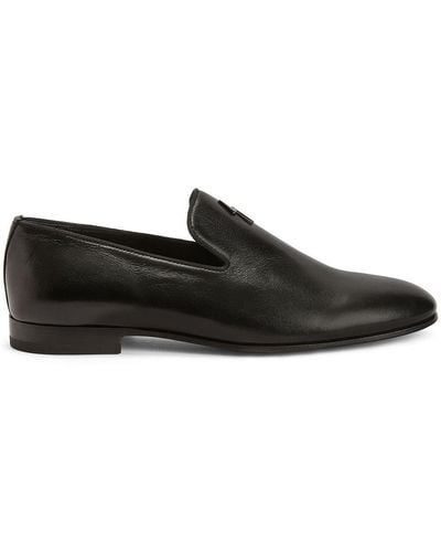 Giuseppe Zanotti Leather Slip-on Loafers - Black