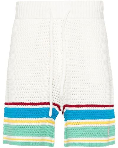 Casablanca Crochet-knit Organic Cotton Shorts - White