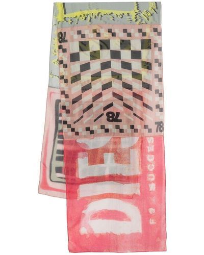 DIESEL Semi-transparenter Schal mit Logo - Pink