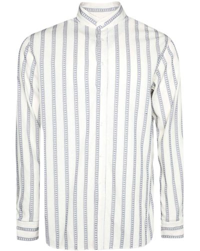 Doppiaa Striped cotton-blend shirt - Weiß