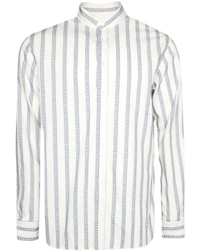 Doppiaa Striped Cotton-blend Shirt - White