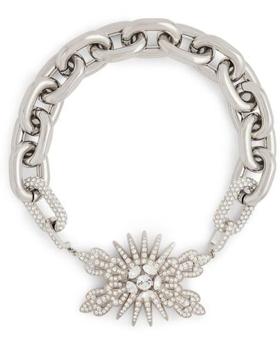Rabanne Halskette mit Kristallen - Weiß