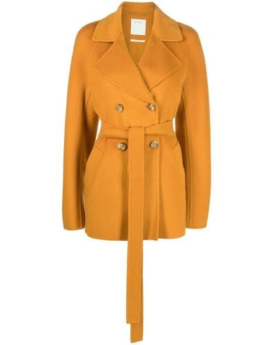 Sportmax Wool-cashmere Double-breasted Coat - Orange