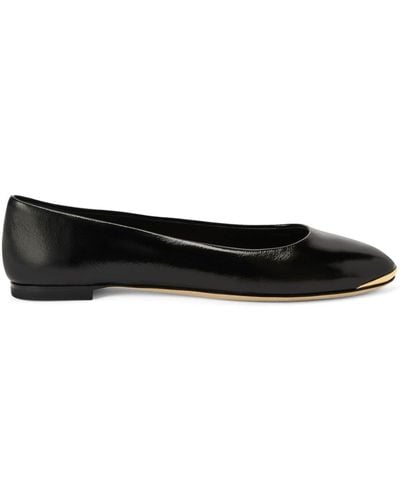 Giuseppe Zanotti Amur 2.0 Leather Ballerina Shoes - Black