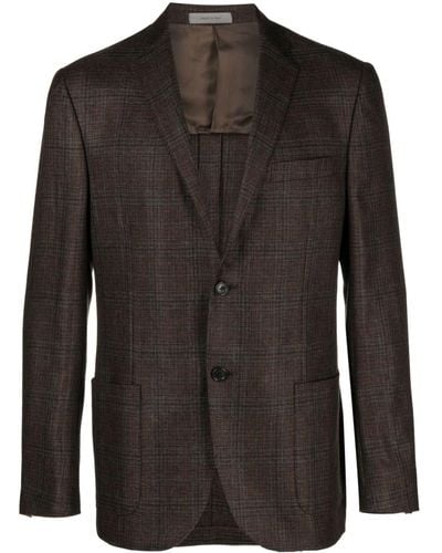 Corneliani Check-pattern Cashmere Blazer - Black
