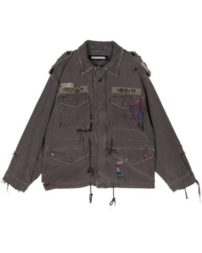 Neighborhood Savage M-51 cotton military jacket - Braun