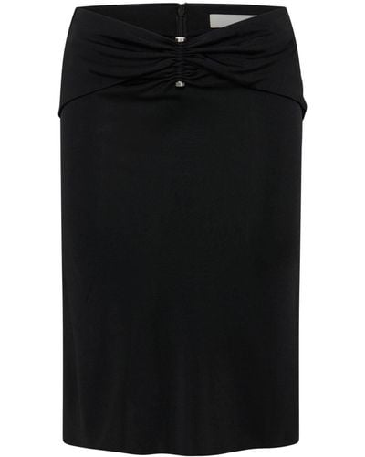 Dion Lee Ruched Low-rise Midi Skirt - Black