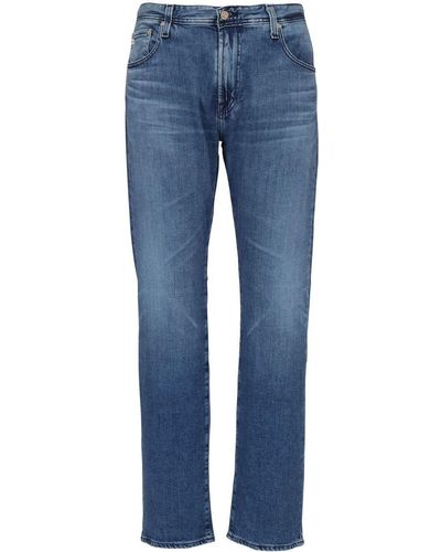 AG Jeans Whiskering-detail straight-leg jeans - Blu