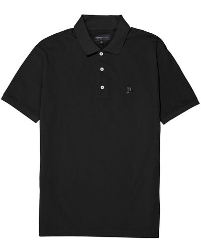 Purple Brand Piqué Cotton Polo Shirt - Black