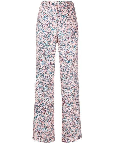 N°21 Pantalon droit à fleurs - Multicolore