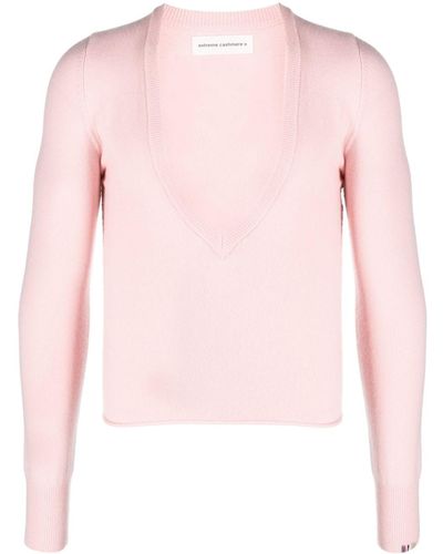 Extreme Cashmere Fein gestrickter N°286 Deco Pullover - Pink