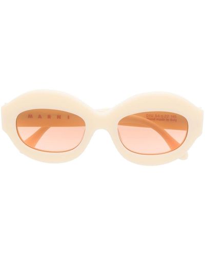 Marni 01u Oval-frame Sunglasses - Natural