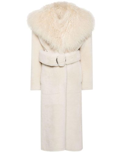 Jacquemus Shearling Fur Maxi Coat - Natural