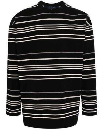 Comme des Garçons Stripe-print fine-knit sweater - Nero