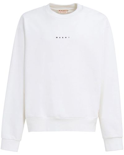 Marni Logo-print Cotton Sweatshirt - White