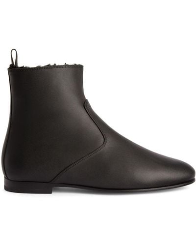 Giuseppe Zanotti Ron Leather Ankle Boots - Black