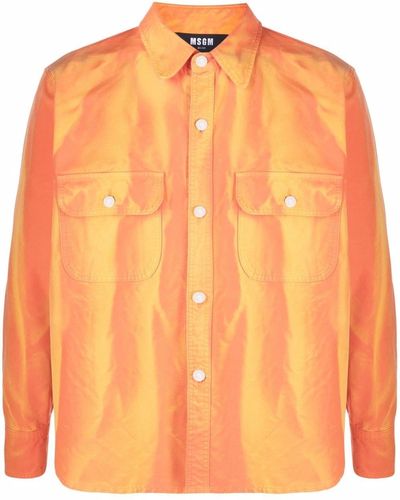 MSGM Hemd mit Batikstreifen - Orange