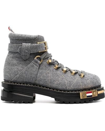 Thom Browne Low-heel Lace-up Boots - Gray
