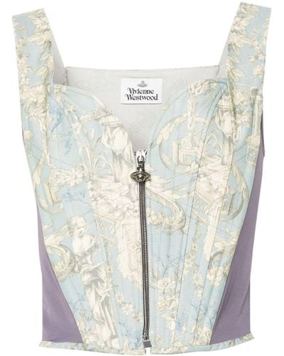 Vivienne Westwood Classic Cotton Corset Top - Women's - Polyamide/cotton/elastane - Blue