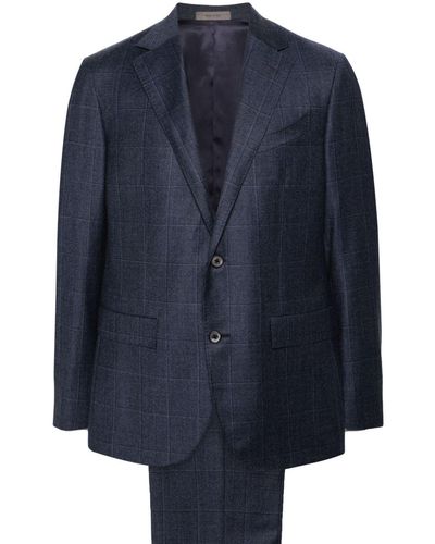 Corneliani Checked Single-breasted Suit - Blue