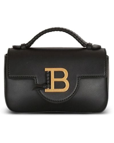 Balmain B-buzz Logo-plaque Leather Mini Bag - Black
