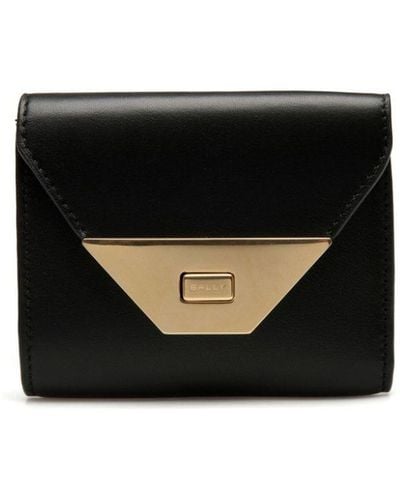 Bally Tri-fold Leather Wallet - Black