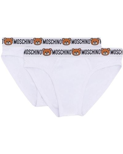 Moschino Slip Met Logoband - Wit