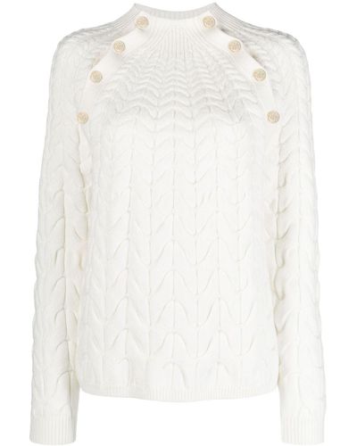 Maje Cable-knit Jumper - White