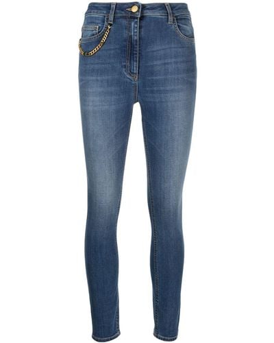 Elisabetta Franchi Jeans skinny a vita media - Blu