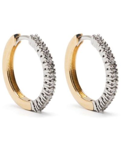 Delfina Delettrez 18kt Yellow Gold And Diamond Hoop Earrings - White